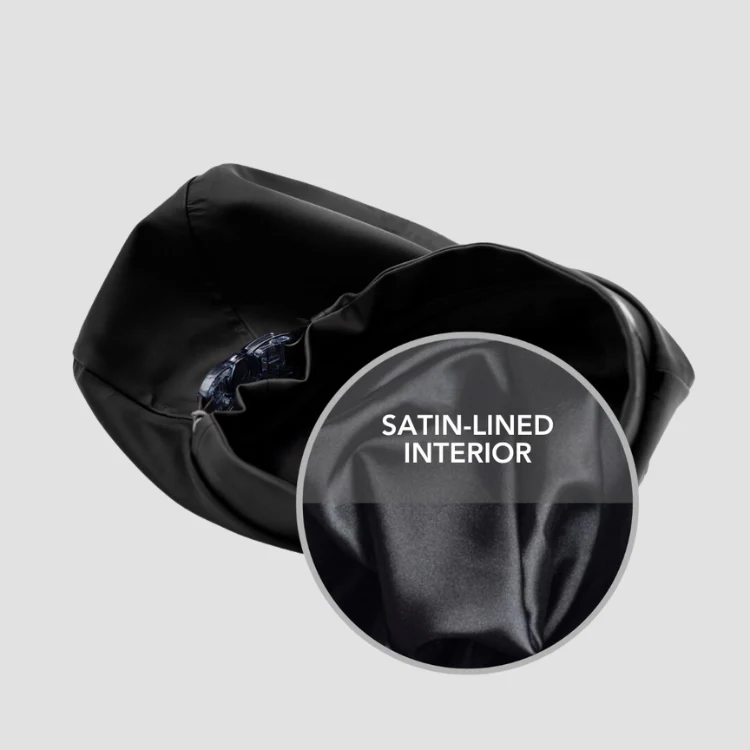 Hairbrella Satin-Lined Waterproof, Adjustable Classic Swim Cap, Black Bundle (2) - Image 4