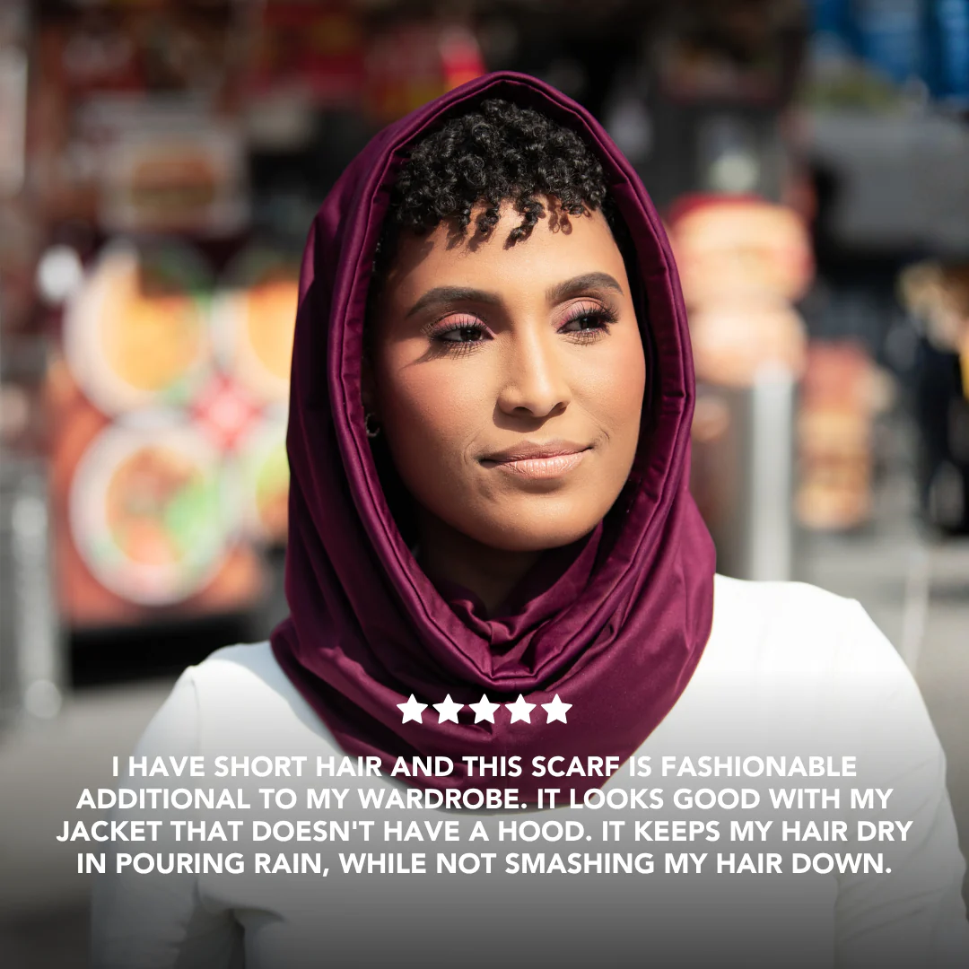 Hairbrella Satin-Lined, Waterproof, Packable Lite Rain Scarf - Image 10
