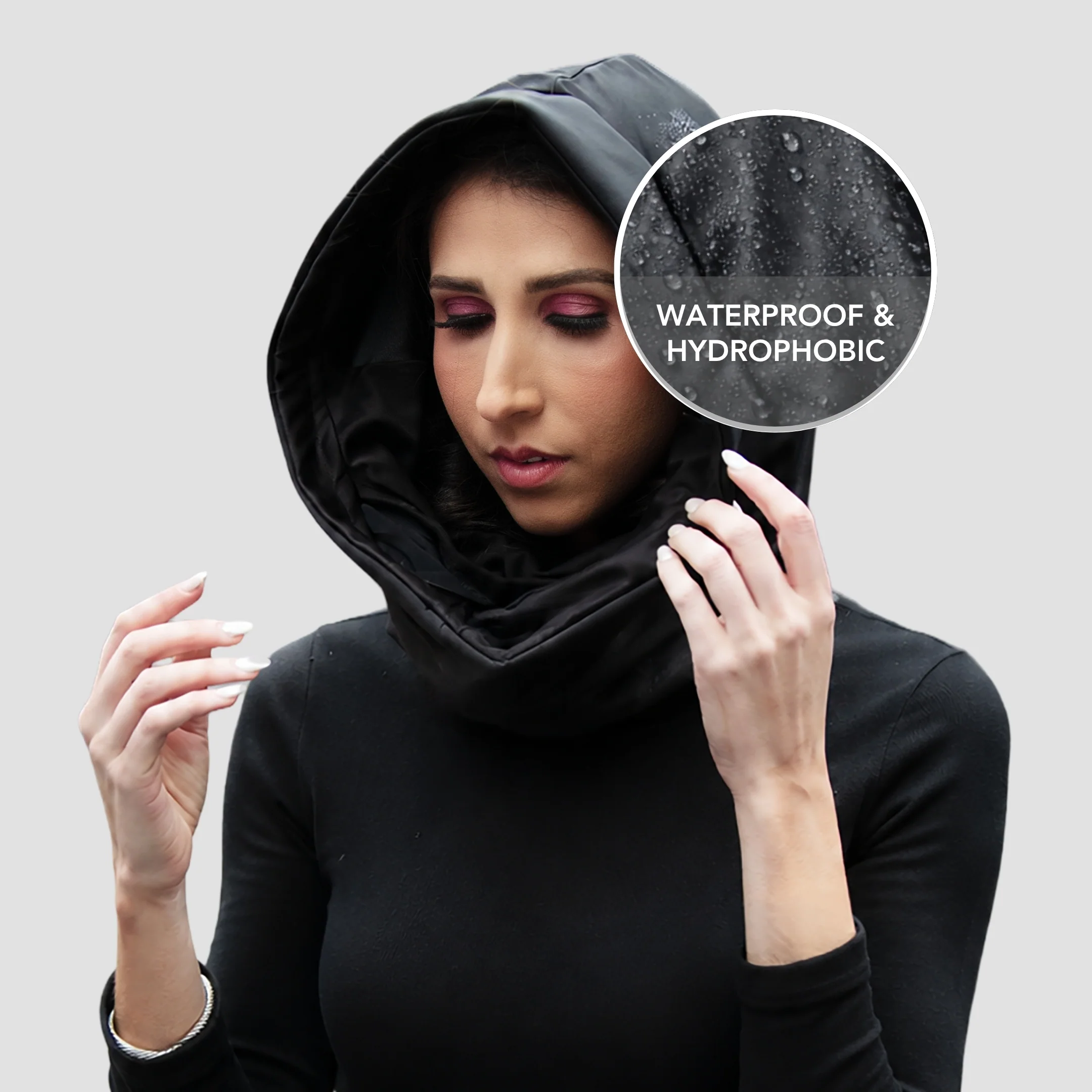 Hairbrella Satin-Lined, Waterproof, Packable Lite Rain Scarf - Image 9