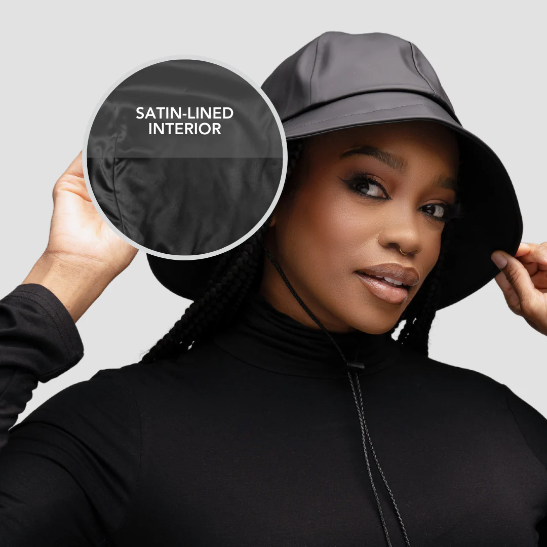 Satin-Lined, Waterproof Sou'wester Rain Hat - Image 3